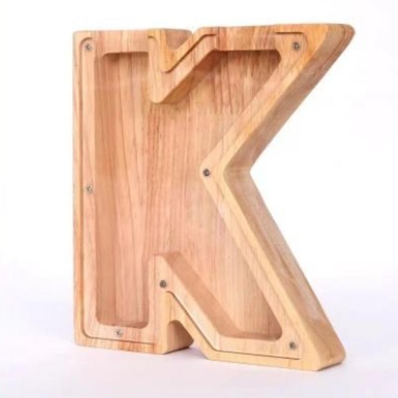 Wooden Letters Piggy Bank DIY Creativity Coin Banknotes Children's Money Box Funny Money Organizer Storage Box Home Decors