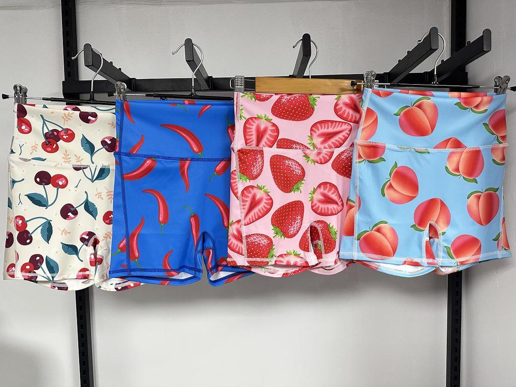 European-American High Waist Printed Sports Yoga Shorts for Women