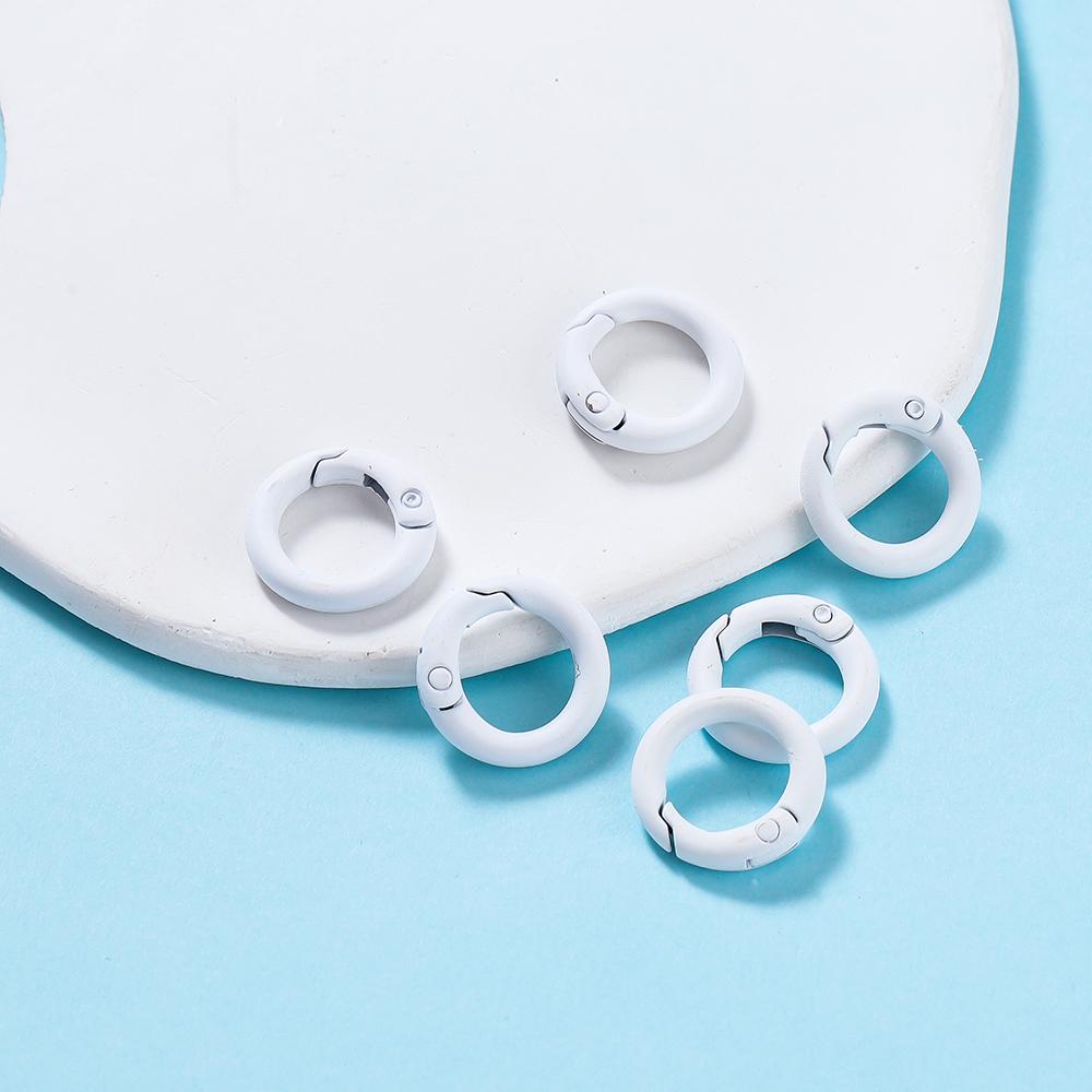 5Pcs/Lot Colorful Metal O Ring Spring Clasp Openable Round Carabiner Keychain Clips Hook Dog Chain DIY Jewelry Buckle Connector