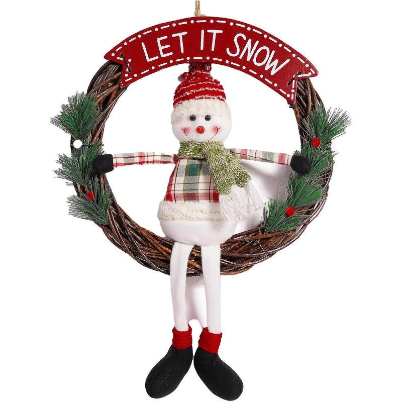 

Bocqde Christmas Decorations Christmas Snowman Doll Wreath Cute Little Snowman Doll Wreath Door Hanging Wreath Decoration Christmas Gifts