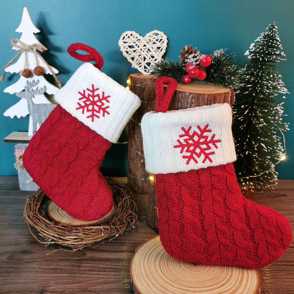 Socks 2022 Christmas Decorations Christmas Stocking Xmas Socks High Capacity Red