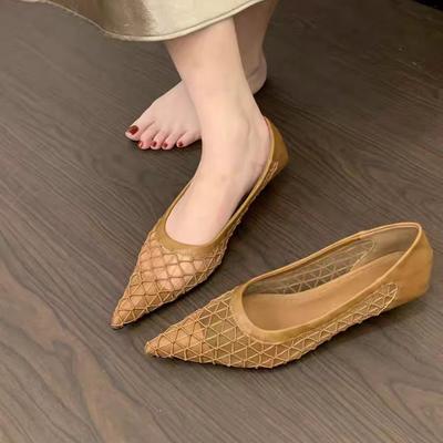 Fashion Brand Pointed Toe Pumps Women  Mesh Breathable Mlues Dress Shoe Female Shallow Elegant Designer High Heels Ladies