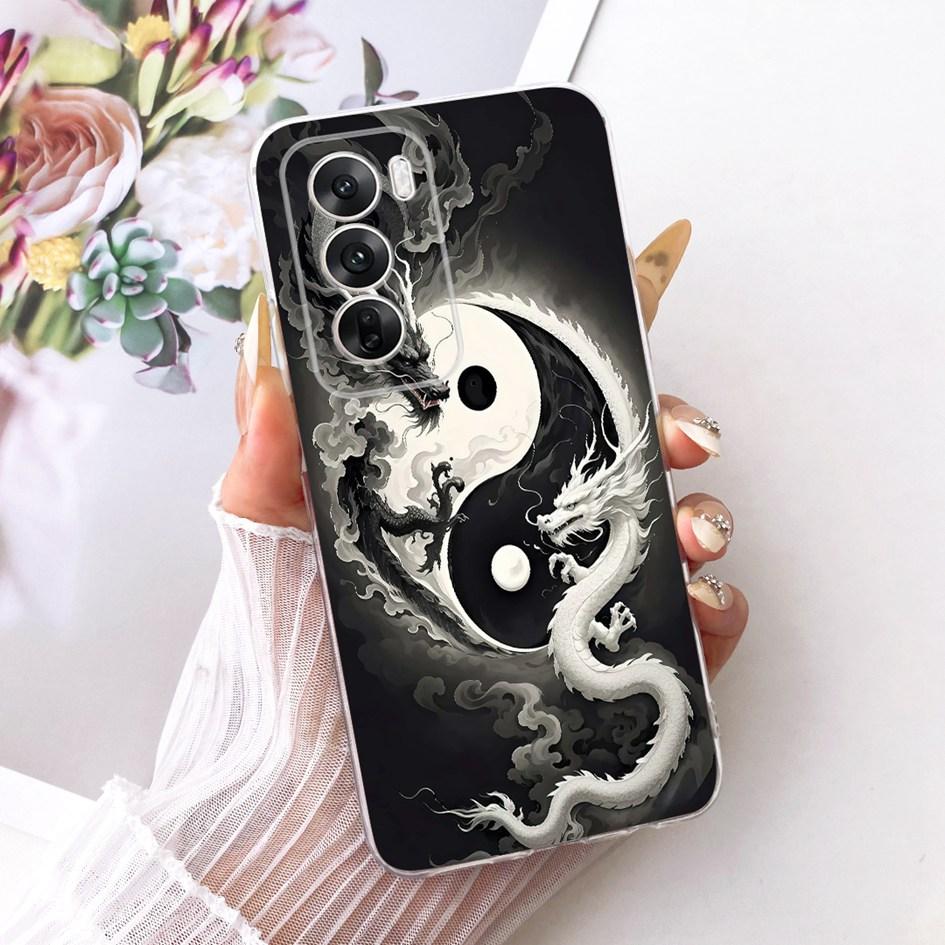 Case For OPPO Reno 12 Cover Reno 12 Pro Funda Fashion Dragon Lion Cartoon Silicone Soft Covers For OPPO Reno12 Pro 5G Phone Case
