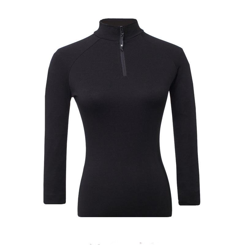 

Женские топы для латинских танцев с длинным рукавом, застежкой-молнией и высоким воротником для тренировок осенью и зимой M