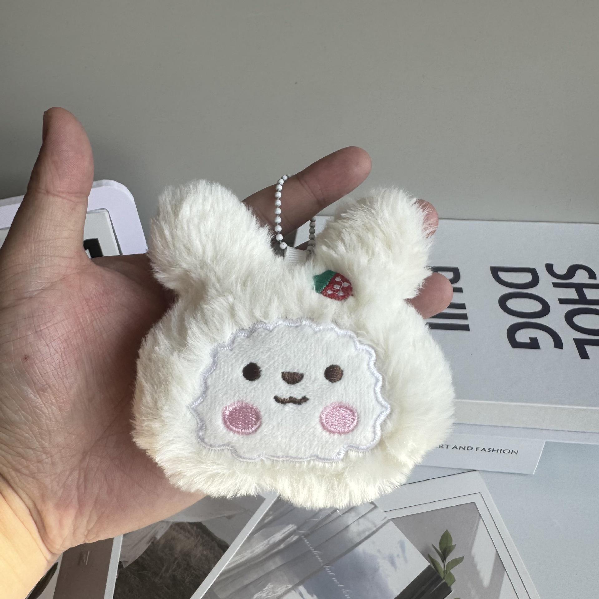 Cute Kawaii White Rabbit Plush Toy Bag Charm Keychain