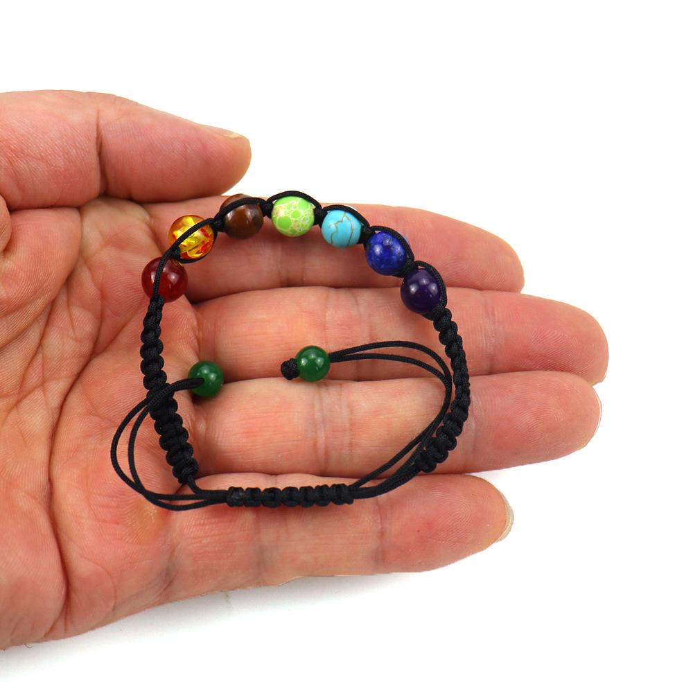 Fashion Creative Seven-Color Rainbow Men'S And Women'S Woven Bracelet Adjustable Bracelet Direct Sales B50