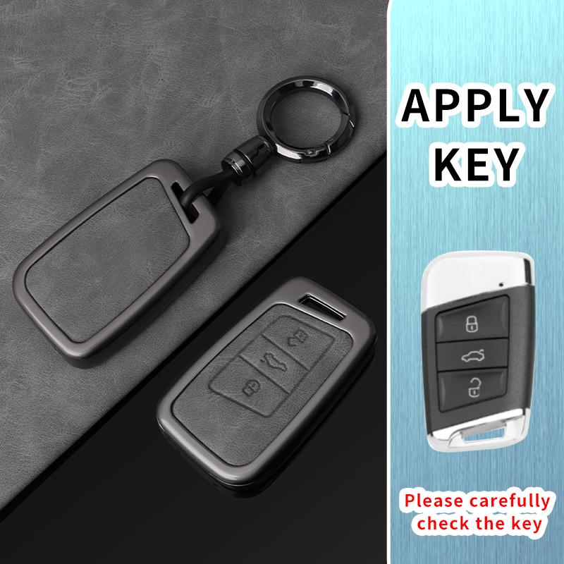 Interior Mouldings Zinc Alloy Car Key Case Cover Shell for VW Volkswagen Magotan GTE Passat B6 B7 B8 CC Skoda Fabia Superb Kodia