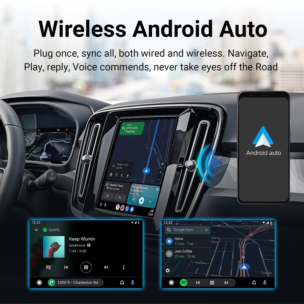 Wireless CarPlay Android Auto Decoder Retrofit Kit for Volvo V60 V90 S60 XC40 XC60 XC90 S90 2017-2022 Models Full Screen Upgrade