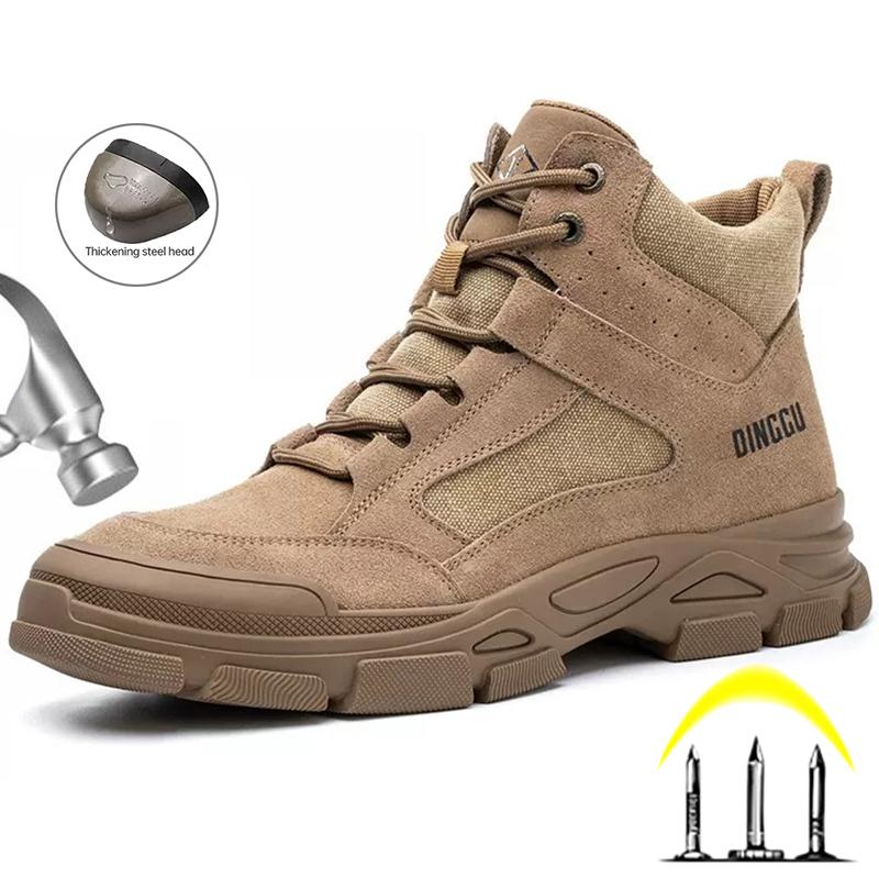 Indestructible Safety Boots Shoes Men Puncture-Proof Work Shoes Steel Toe Work Boots Men Anti-Slip Safety Shoes Footwear Male
