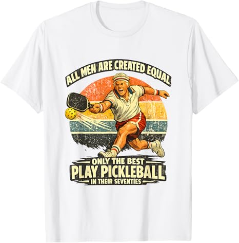 Funny 70th Birthday Pickleball Player 70 Years Old Paddle TShirt Unisexs Fashion Sportswear Clothes Grandpa Papa Outdoor Tee Tops S