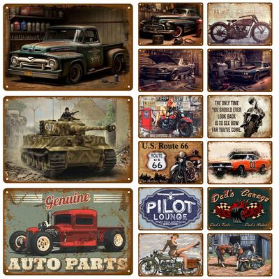 Motor Oil Gas Metal Sign Wall Art Poster Plaque Vintage Tin Signs Iron Painting Decoration For Man Cave Cafe Garage Club Bar