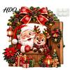 Christmas Hanging Ornaments Door Ornament Wooden Wall Mounted Festive Sign 2D Holiday Gift for Family Flat Art Home Entrance Decor Santa Claus