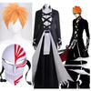 Costum Cosplay Anime BLEACH Kurosaki Ichigo Manga Japoneză Cosplay Ținută Alb-Negru Uniformă pentru Joc de Rol de Halloween pentru Bărbați