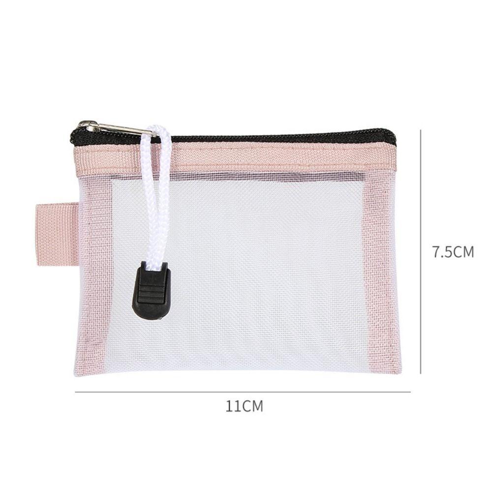 Fashion Small and Exquisite Mesh Card Storage Bag Portable Nylon ID Card Storage Bag Breathable Document Bag розовый 629₽