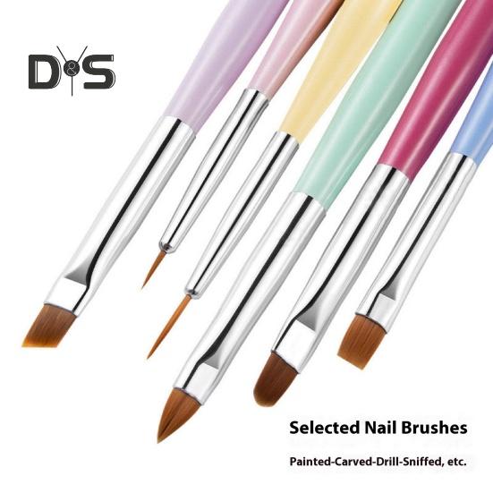 Nail Art Brushes Set Nail Design Painting Brush Kit for Gel Acrylic Detailing Dotting Ergonomic Handles Nail Dotting Tool for Beginners Pros
