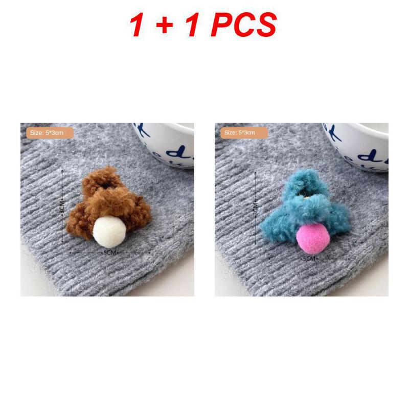 1/2/3Pcs Plush Heart Hair Clips For Women Autumn Winter Fur Hair Crab Clip Elegant Shark Hair Claws Headwear Hair Accessories