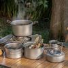 Lightweight Titanium Pot Outdoor Portable Cooking Set Backpacking Pot for Hiking Trekking Picnic Fishing