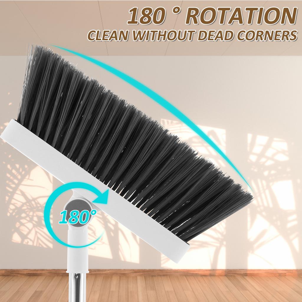 Skrapmopp Borste Sopskyffel Golvborste Set Inomhus Icke-klibbig Hårborste Långskaftad Borste med Ställ Förtjockad Sopskyffel Kombinationsset