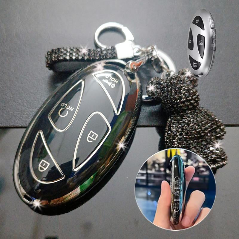 Fashion Tpu For Hyundai Grandeur Gn7 Kona Ev Lonic 7 Button Remote Car Key Case Cover Fob Bag Keychain Holder Accessories