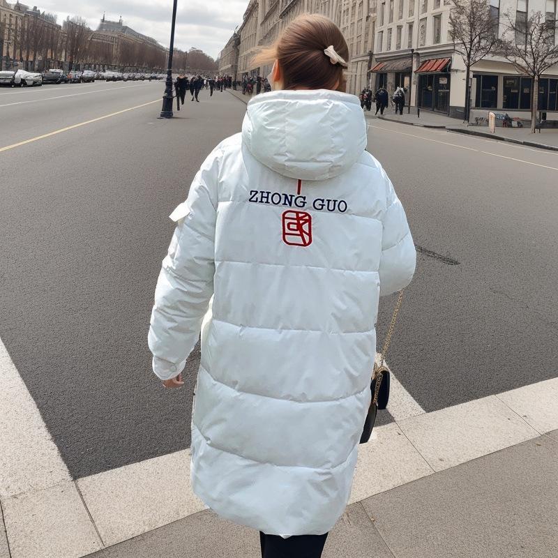 YJKDYK 2024 зимняя женская длинная хлопковая куртка женская с капюшоном утепленная теплая — фото 4