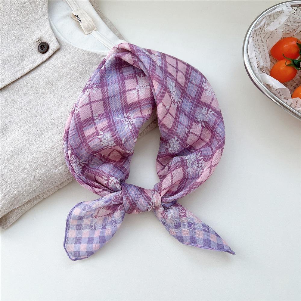 Floral Cotton Linen Print Scarves Cashew Square Handkerchief Simple Small Square Scarf  Outdoor