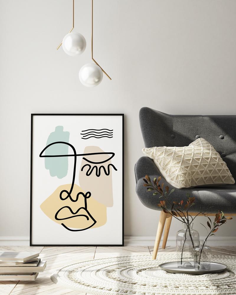 Poster Face Portrait Matisse Pastels