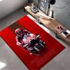 Sports Area Rug, Marc Marquez 93 Ducati Lenovo Red Minimal Vertical Stripes Bike Print, Garage Decor, Non-Slip Mat