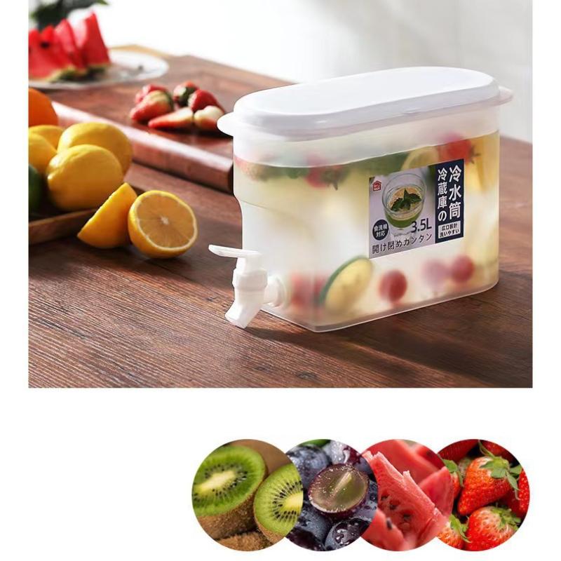 1/2Pcs 3.5L Large Capacity Cold Water Pitcher Kettle with Faucet In Refrigerator Iced Beverage Dispenser Refrigerator and Spigot