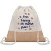 Tote Bag - PLANETEE - Fanny She's Awesome! - Natural Jute - Printed In France - Strong Handles