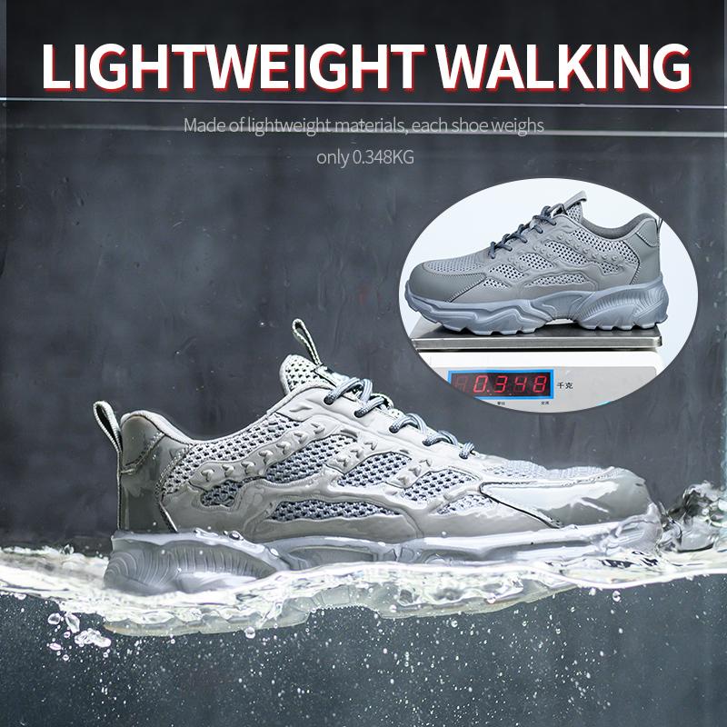 Summer Work Shoes With Protection Breathable Lightweight Shoessteel Toe Shoes Men  Anti-smashing Industrial Safety Shoes