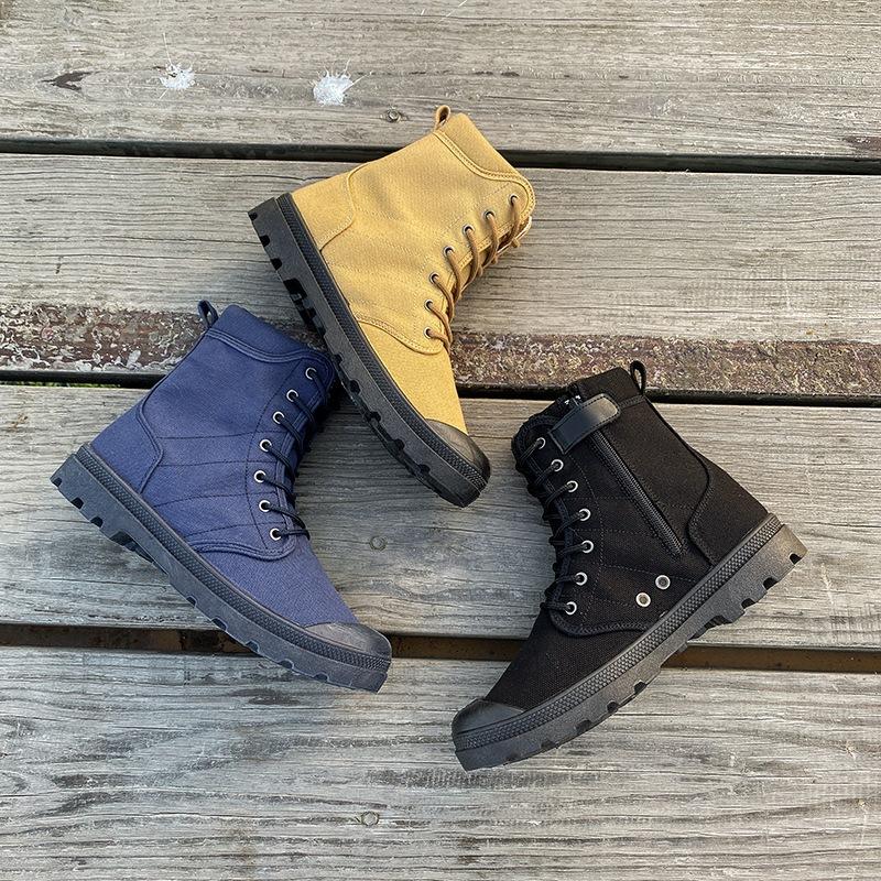 Boty na zip Pánské plátěné boty Vysoké tenisky Ležérní boty Platforma Džungle Pánské boty Outdoorové turistické ležérní boty pro muže 2024 Plátěné tenisky