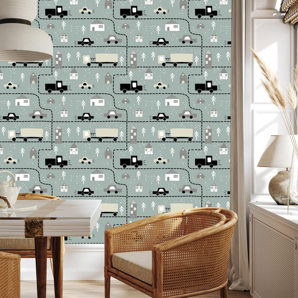 Cars and Trucks Wallpaper for Living Room and Bedroom 50x1000