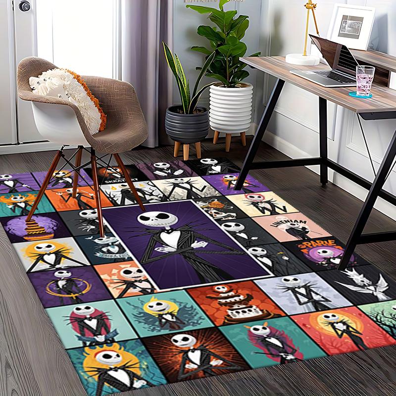 1pc Nightmare Before Christmas Collage Carpet for Playroom Bedroom Living Room Sofa Home Decor,Game Area Rug Non-slip Floor Mat. D7280130
