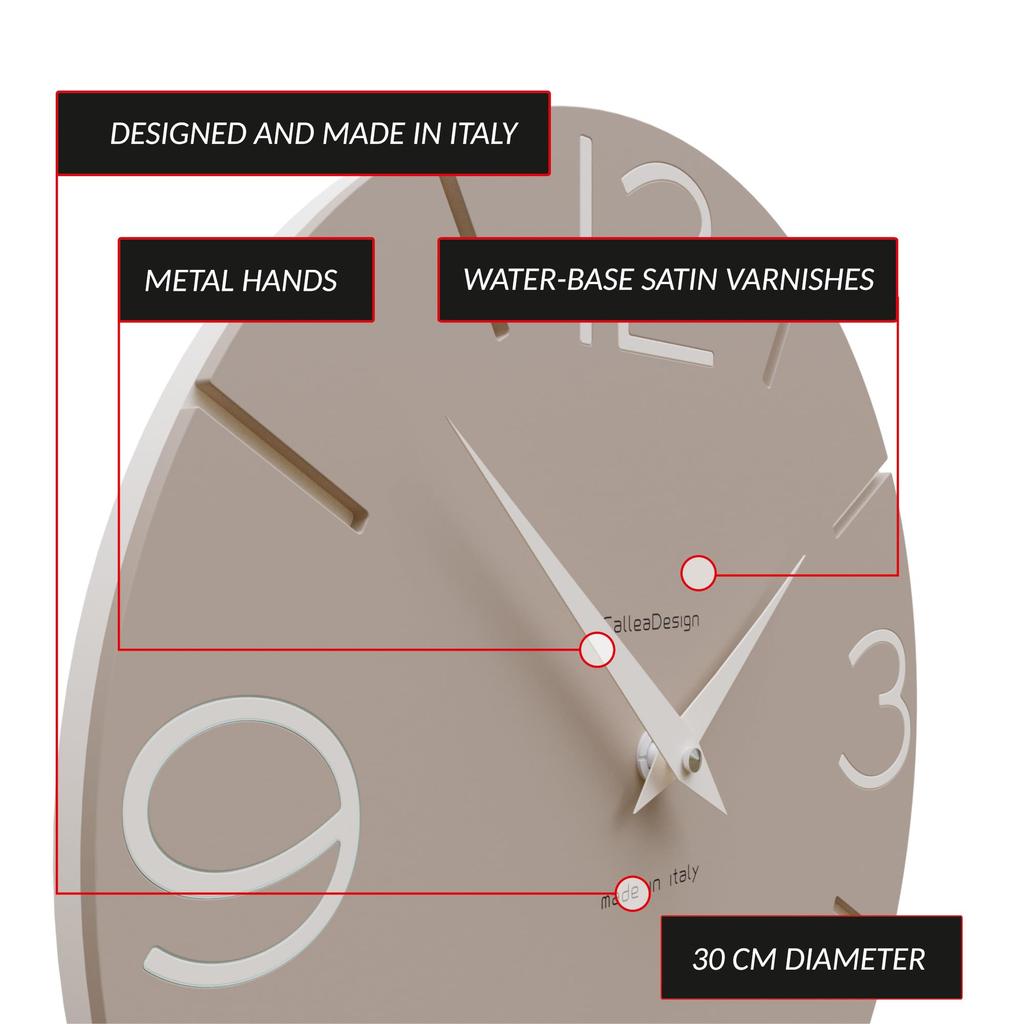 CalleaDesign SMILE Wall Clock Coffee Milk