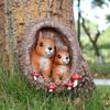 Resin Squirrel Ornament Weatherproof Resin Squirrel Figurine Tree Face for Outdoor Yard Garden Decoration Statue