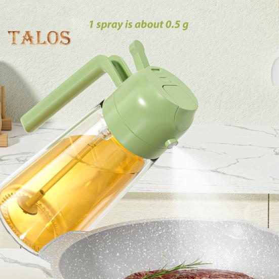Oil Sprayer for Cooking 2 In 1 Oil Dispenser 500ml/17oz Glass Spray Bottle with Pourer Reusable Food-Grade Oil Sprayer for Kitchen Salad Frying BBQ