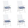 VidaXL Chair Cushions 4 Pcs Blue and White Stripes 50x50x7 Cm 361544