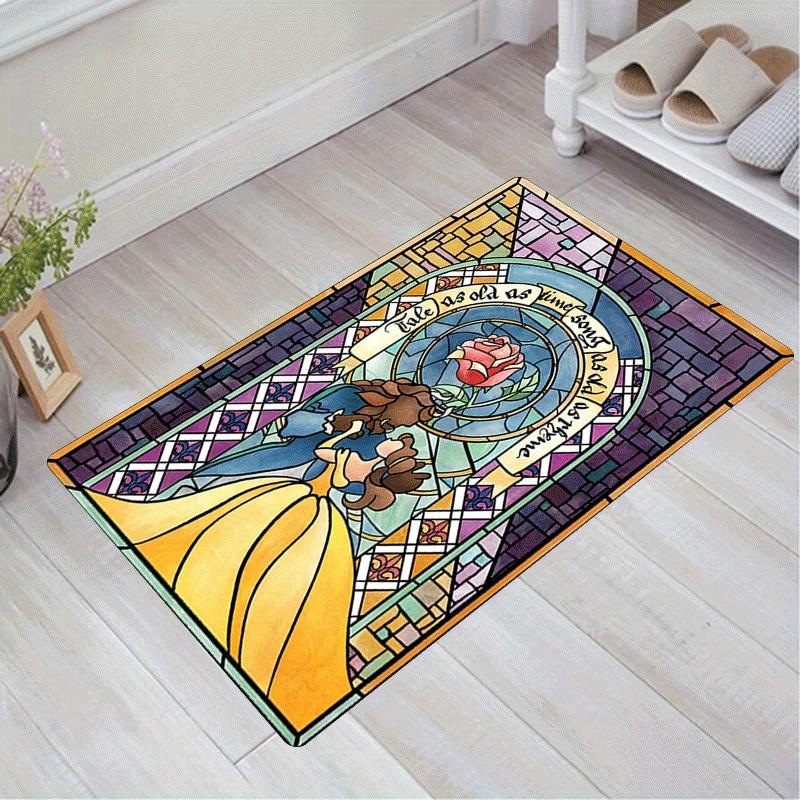 

1pc Beautiful Beauty and The Beast Rug Anti Slip, Non Shedding, Ideal for Living, Bedroom & Laundry Handcrafted Home Decor, Adds Vibrancy To Any Room 60cm by 90cm