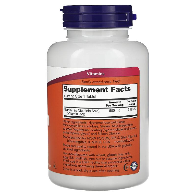 Niacin, 500 mg, 250 Tablets