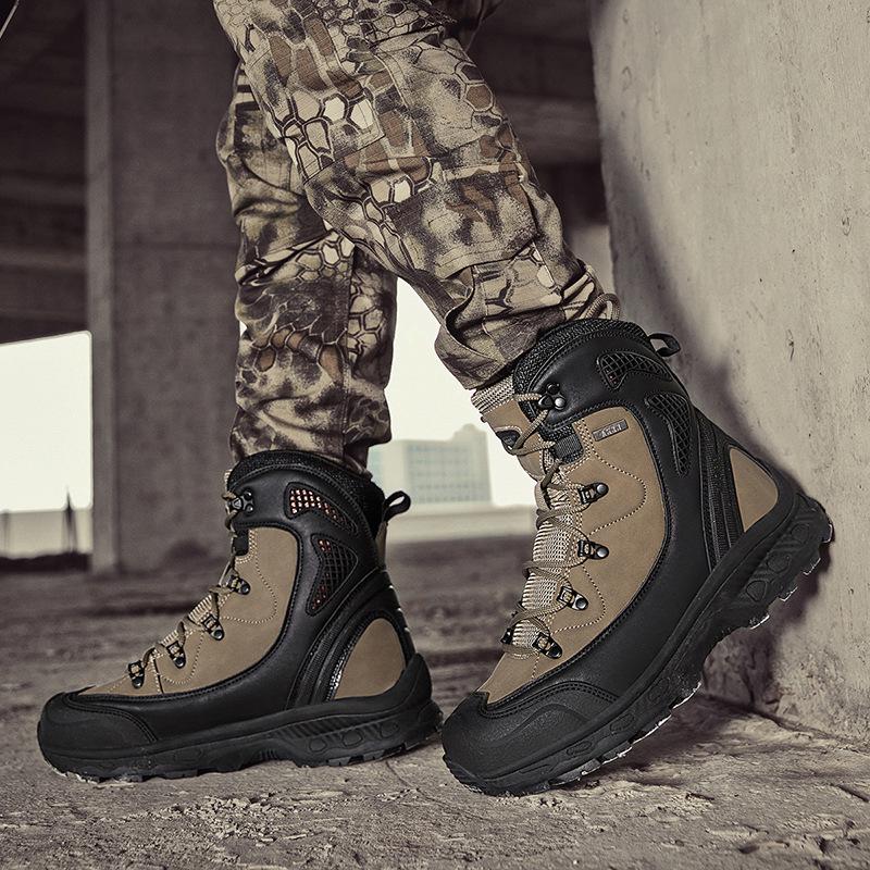 New Military Boots High-top Large-size Breathable and Wear-resistant Outdoor Camping Camping Hiking Tactical Boots Hiking Shoes