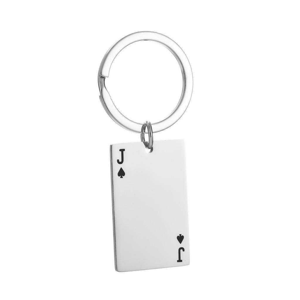 Creative Stainless Steel Poker Pendant: Ace To King of Spades Keychain Backpack Charm