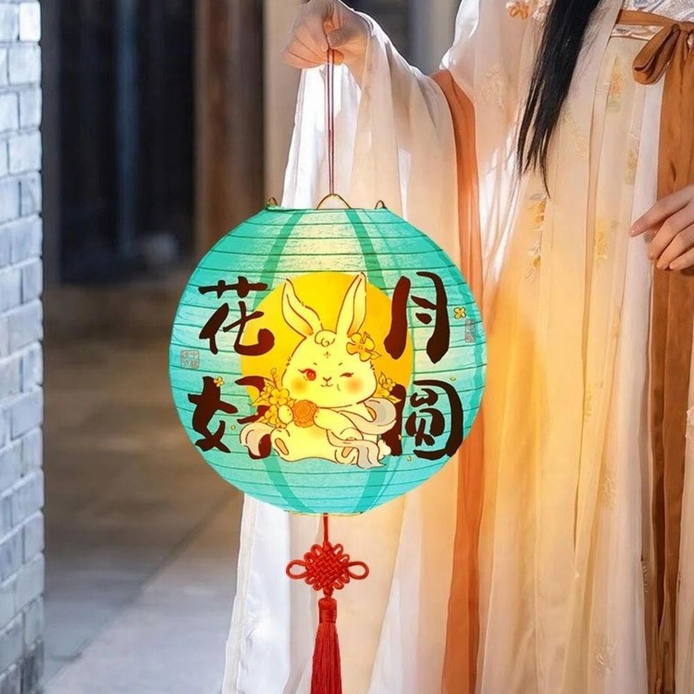 Luminous Mid-Autumn Paper Lanterns Folding DIY Handheld Lanterns  Kindergarten Use
