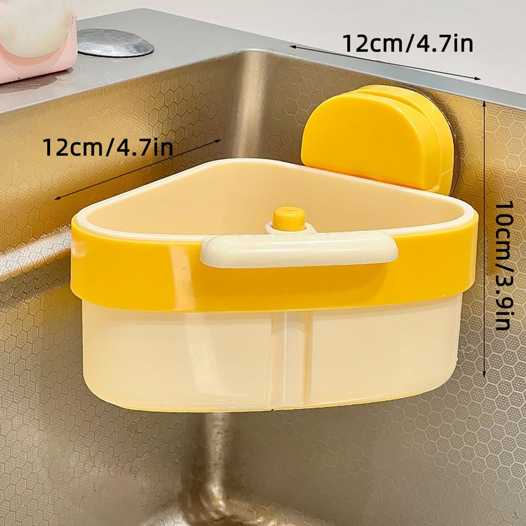Suction Cup Sink Strainer Basket Triangular Vegetables Fruit Washing Filter Rack Sink Strainer Filtration of Leftovers