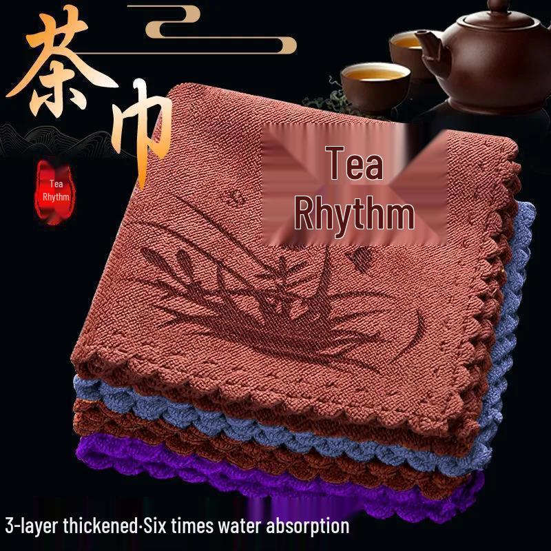 Zen Style High-Grade Absorbent Tea Towel - Thickened Dishcloth for Tea Ceremony Table