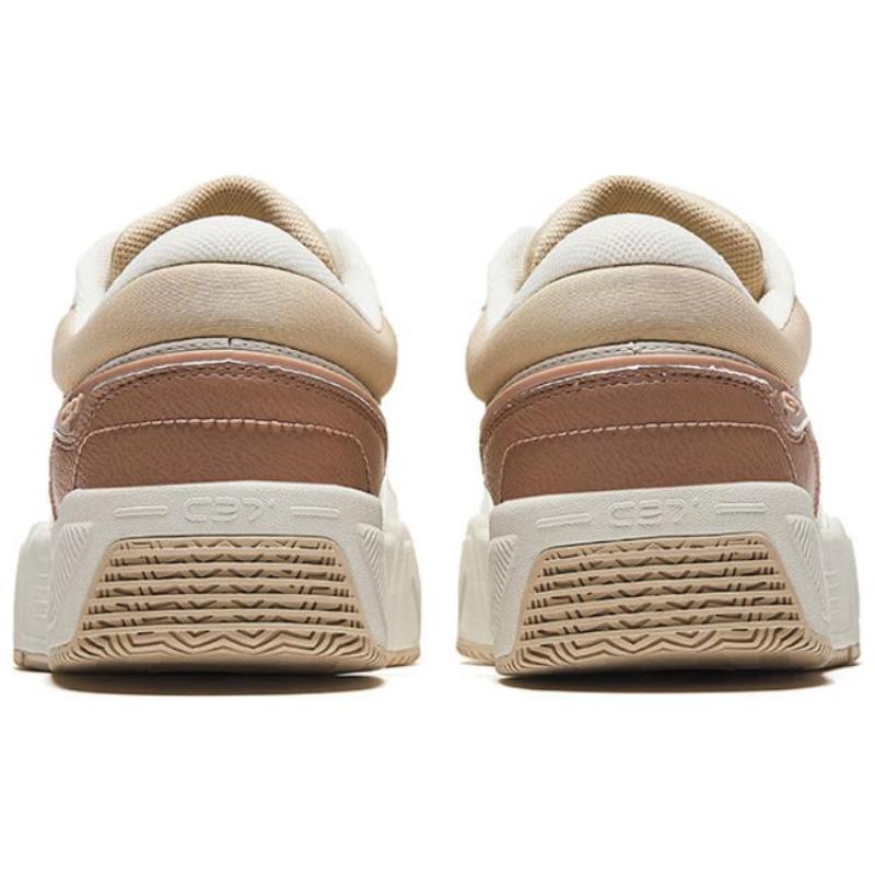 Anta C37 Anti-Slip Wear-Resistant Low-Top Skateboard Shoes Women's White Brown Sneakers 122438024-4