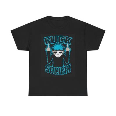 Maglietta Grafica Divertente Società Odio le Persone Battute Cartone Animato Unisex Cotone Pesante