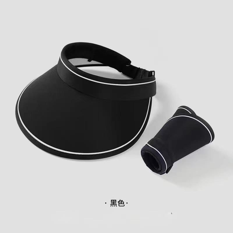 2025 Sommerhut Damen UV doppelseitiger Eisseide Hut mit breiter Krempe Sonnenschutzhut Koreanische Version Radfahren Leerer Top-Hut Sportsonnenhut