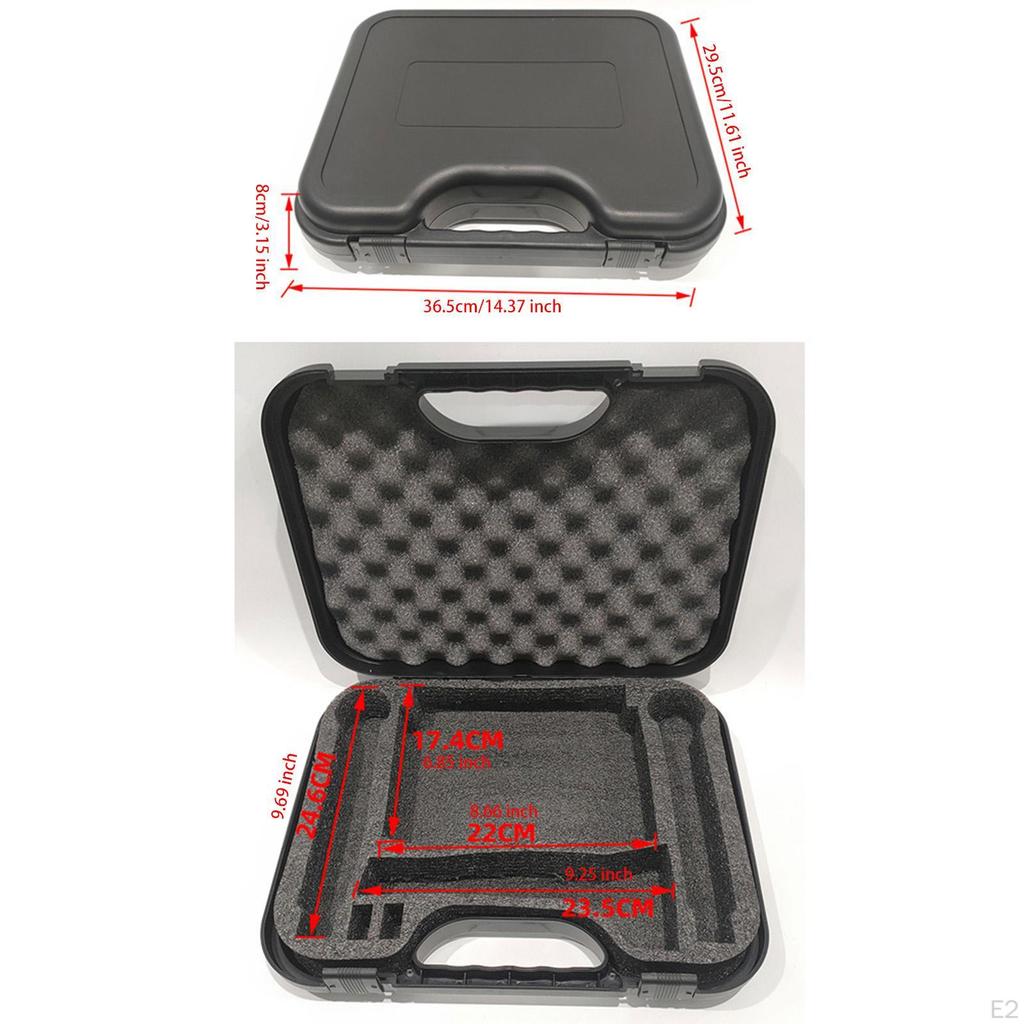Carry Case Instrument Box with Sponge Lining Impact Resistant Shockproof Mic Storage for