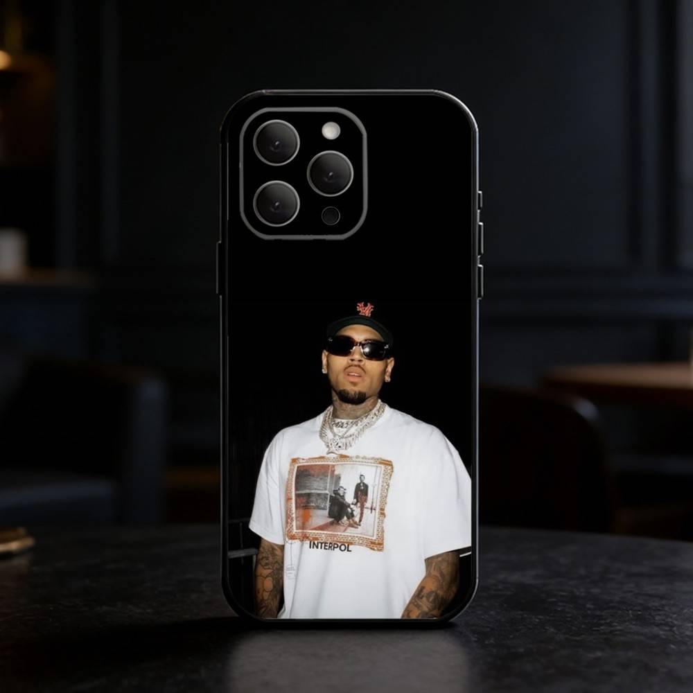 C-Chris Brown A-Amerikanischer Rapper Handyhülle Für iPhone 17,16,15,14,13,12,11 Plus,Pro Max,SE4Weiche Silikon Schwarze Hülle
