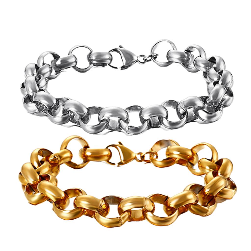 O-shaped Round Stainless Steel Bracelet Men and Women Punk Style Chain
